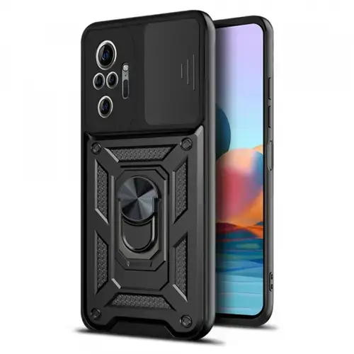Husa pentru Xiaomi Redmi Note 10 Pro Max / Note 10 Pro, Techsuit, CamShield, Neagra