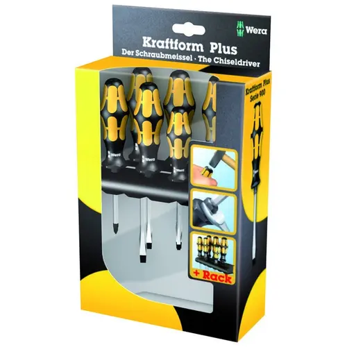 Set 6 surubelnite cu impact Wera Kraftform PLUS 900  (Galben/Negru)