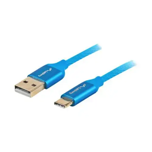Cablu de date Lanberg, USB A/USB C, 1m, Albastru