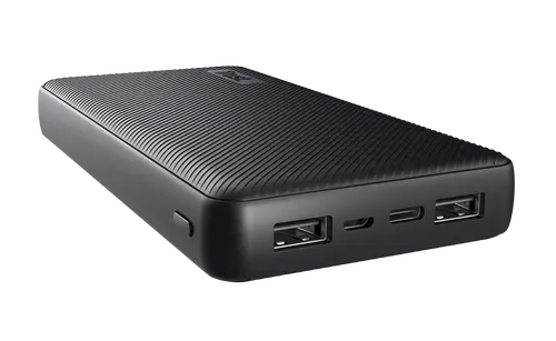 Baterie externa Trust Primo 20.000mAh, 3 porturi: 2 x USB-A (12W) si 1 x USB-C (15W), Negru