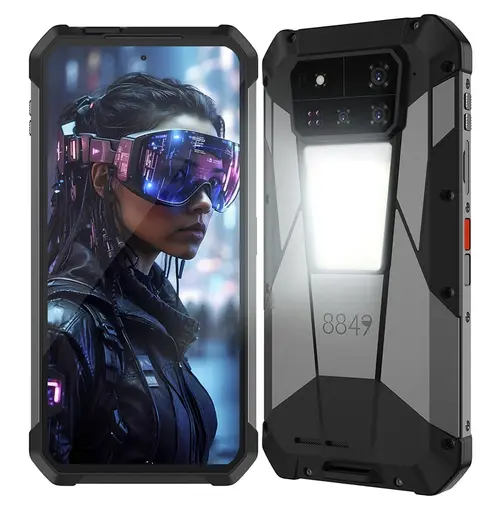 Telefon Mobil Unihertz 8849 Tank 4 Pro, Procesor MTK Dimensity 8300 Octa-Core, Ecran AMOLED touchscreen 6.73inch, 16GB RAM, 512GB Flash, Camera Tripla 50+64+50MP, Wi-Fi, 5G, Dual Sim, Android (Negru/Gri)
