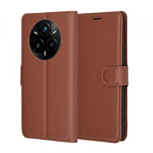 Husa Techsuit Leather Folio pentru Realme 14 Pro+ (Maro)