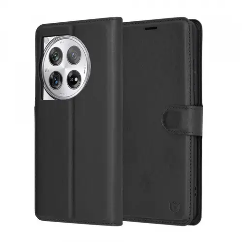 Husa Techsuit Leather Folio pentru OnePlus 12 (Negru)