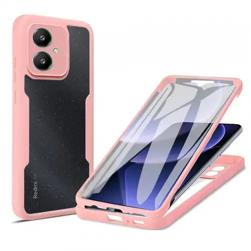 Husa Techsuit ColorVerse 360 pentru Xiaomi Redmi 13C 5G (Transparent/Roz)