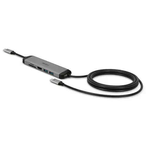 Mini Docking Station Laptop Lindy LY-43326, HDMI, 2x USB 3.2 Type-C (Gri)