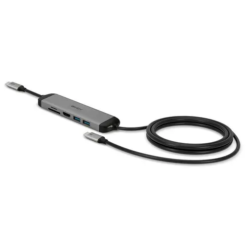 Mini Docking Station Laptop Lindy LY-43326, HDMI, 2x USB 3.2 Type-C (Gri)