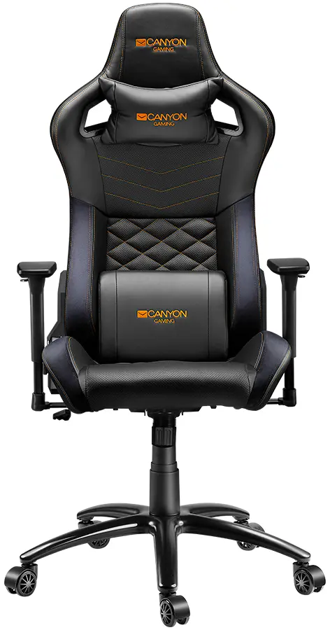 Scaun Gaming Canyon Nightfall CND-SGCH7, reglabil (Negru/Portocaliu)