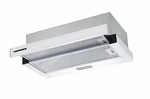 Hota incorporabila telescopica Heinner HTCH-F400WH, 358.4 mc/h, 1 Motor, Lumina LED 1 x 2 W, 2 Filtre aluminiu, Clasa B (Alb)