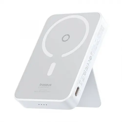 Baterie Externa Wireless Baseus MagPro Magnetic PPCXZ05, 5000 mAh, 20 W, PD + FQI, 1 x QI, 1 x USB-C (Alb)