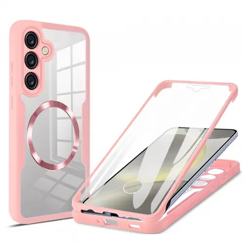 Husa MagSafe Techsuit ColorVerse 360 pentru Samsung Galaxy S24+ S926 (Transparent/Roz)
