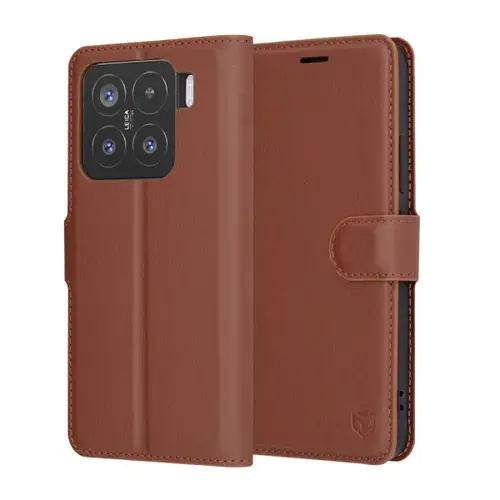 Husa Techsuit Leather Folio pentru Xiaomi 15 (Maro)