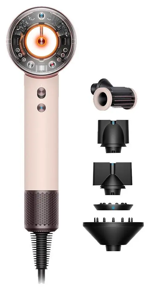 Uscator de par Dyson Supersonic Nural HD16 113407-01, 1600 W, 110.000 rpm, 4 setari de temperatura, 3 setari de viteze (Roz/Auriu)