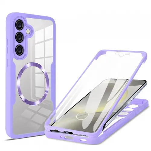 Husa MagSafe Techsuit ColorVerse 360  pentru Samsung Galaxy S25+ S936 (Transparent/Mov)
