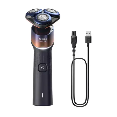 Aparat de ras electric Philips X5012/00, Autonomie 50 minute, Wet&Dry, Cap flexibil 360 (Albastru/Portocaliu)