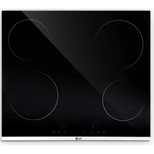 Plita incorporabila vitroceramica LDK 4VBK, 4 zone de gatit, Control Touch, Timer, Blocare acces, 60 cm (Negru)