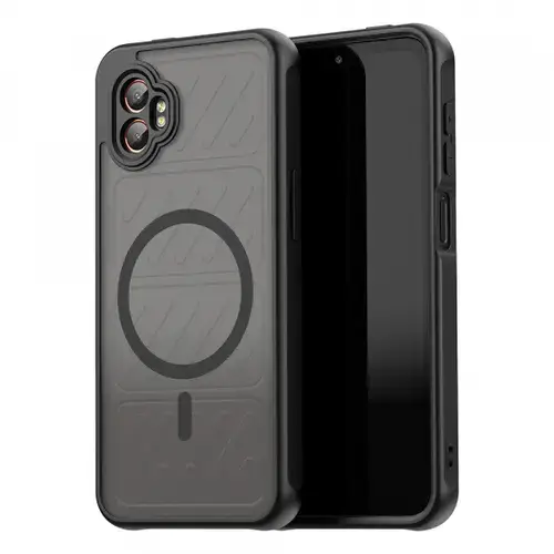 Husa MagSafe Techsuit HaloFrost II  pentru Samsung Galaxy XCover 7 Pro (Transparent/Negru)