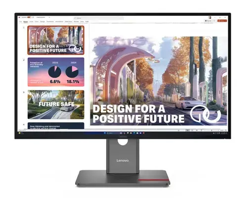 Monitor IPS LED Lenovo ThinkVision 27inch P27QD-40, QHD (2560 x 1440), HDMI, DisplayPort, Pivot, 120 Hz, 4 ms (Negru)