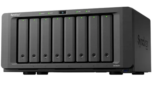 NAS Synology DS1825+, 8 Bay-uri, AMD Ryzen V1500B 2.2GHz, 8GB DDR4 ECC, 2 x 2.5GbE LAN, USB 3.2, PCIe (Negru)