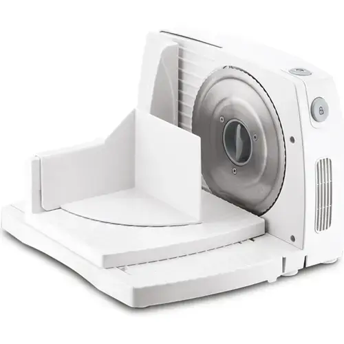 Feliator Zelmer ZFS1016, 150W, dimensiunea lamei 170 mm, reglare fina a taierii, protectie impotriva pornirii accidentale, tava detasabila pentru alimente, lama otel inoxdabil (Alb)