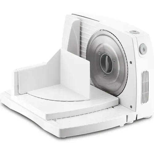 Feliator Zelmer ZFS1016, 150W, dimensiunea lamei 170 mm, reglare fina a taierii, protectie impotriva pornirii accidentale, tava detasabila pentru alimente, lama otel inoxdabil (Alb)