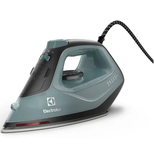 Fier de calcat Electrolux Easyline E5SI2-6OG, 2400 W, Jet abur 110 g, abur variabil 0-26 g/min, rervor apa 250ml, talpa ceramica, functie de autocuratare, led indicator caldura reziduala (Verde oceanic/Gri)