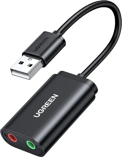Placa de sunet USB Ugreen US205, 2 x Jack 3.5mm (Negru)