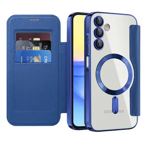 Husa MagSafe Techsuit SmartMag Book  pentru Samsung Galaxy A15 5G A156 / A15 A155 (Albastru)