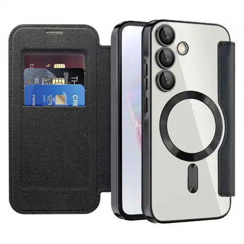 Husa MagSafe Techsuit SmartMag Book pentru Samsung Galaxy A35 5G A356 (Negru)