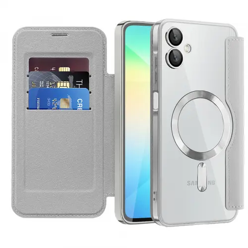 Husa MagSafe Techsuit SmartMag Book pentru Samsung Galaxy A06 A065 (Gri)