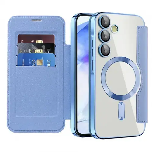 Husa MagSafe Techsuit SmartMag Book pentru Samsung Galaxy A55 5G A556 (Albastru)