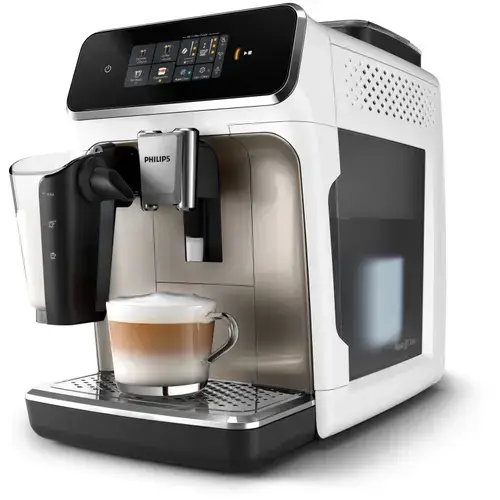 Espressor automat Philips Seria 2300 EP2333/40, 1500 W, 15 bar, Rezervor 1.8l, Rasnita ceramica,  Afisaj tactil (Alb/Crom)