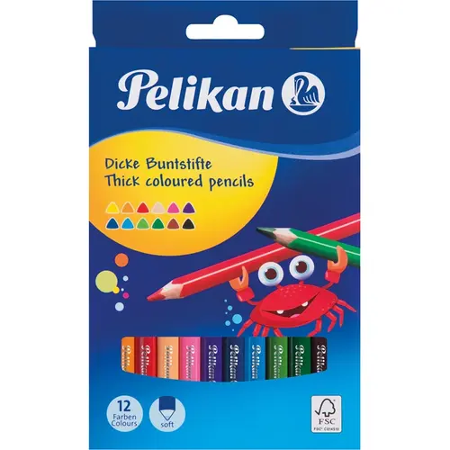 Set creioane colorate Pelikan, varf de 4 mm, 12 buc/set