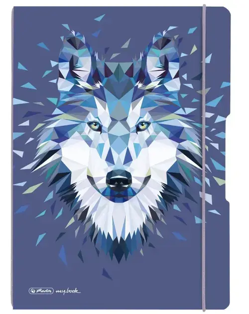 Caiet Herlitz my.book flex A5 40 file, hartie 80g/mp, patratele, motiv Wild Animals Wolf