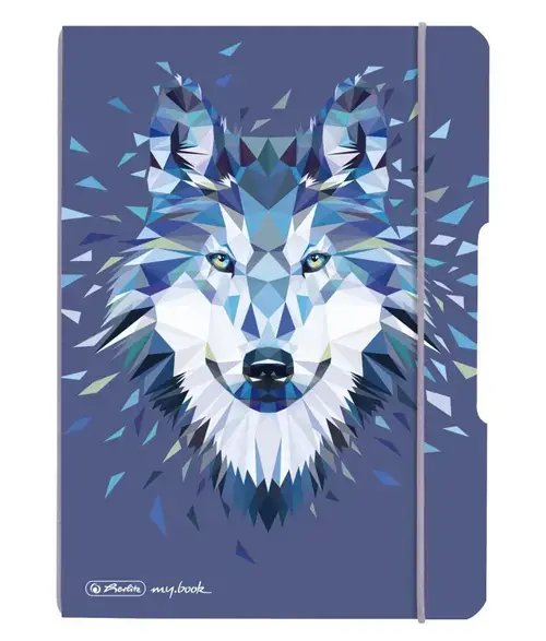Caiet Herlitz my.book flex A5 40 file, hartie 80g/mp, dictando, motiv Wild Animals Wolf