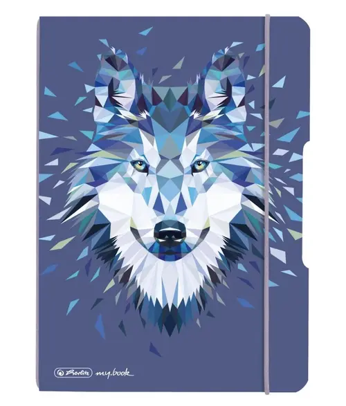 Caiet Herlitz my.book flex A5 40 file, hartie 80g/mp, dictando, motiv Wild Animals Wolf