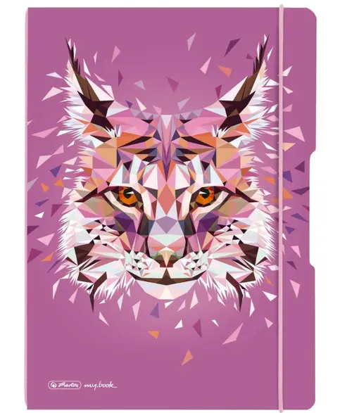 Caiet Herlitz my.book flex A5 40 file, hartie 80g/mp, patratele, motiv Wild animals Linx