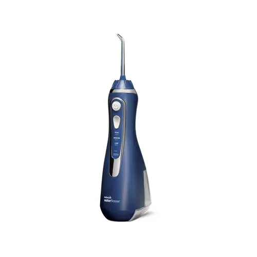 Irigator oral portabil Waterpik WP-583, 3 trepte presiune, 4 rezerve (Albastru)