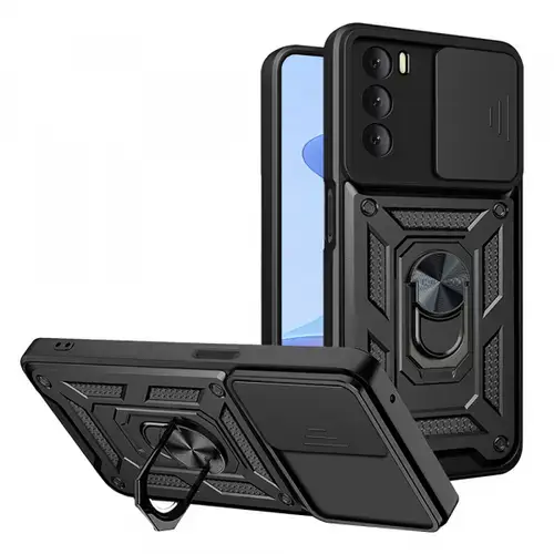 Husa pentru Oppo A16s / A54s / A16, Techsuit, CamShield, Neagra