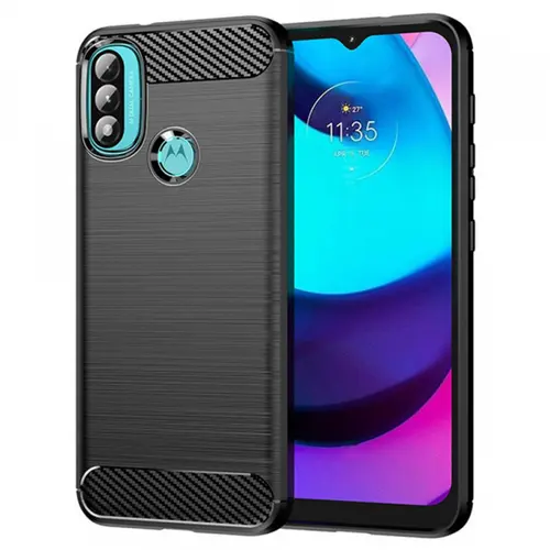 Husa pentru Motorola Moto E40 / E30 / E20, Techsuit, Carbon, Neagra