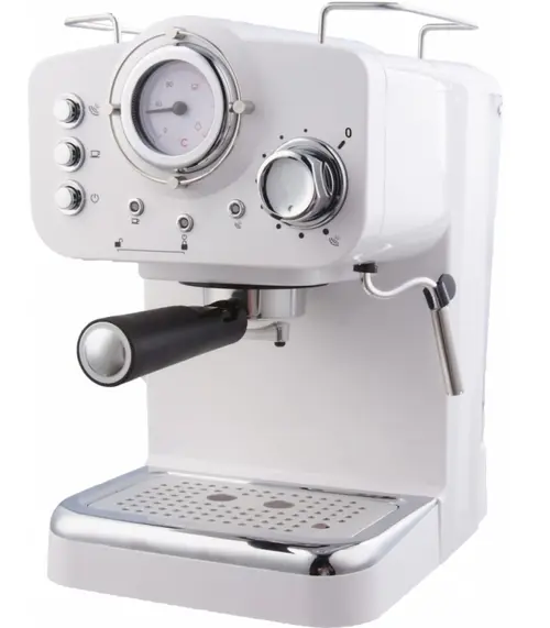 Espressor manual Arielli KM-501W, Putere 1100 W, Capacitate 1.25 l, Presiune maxima 15 Bar (Alb)