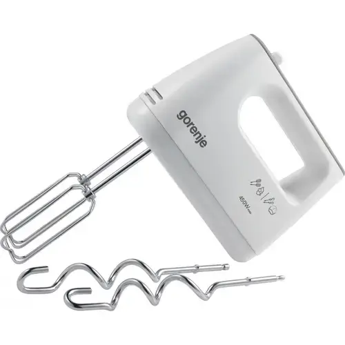 Mixer de mana Gorenje M420CW, 450 W, 5 viteze, Functie Turbo (Alb)