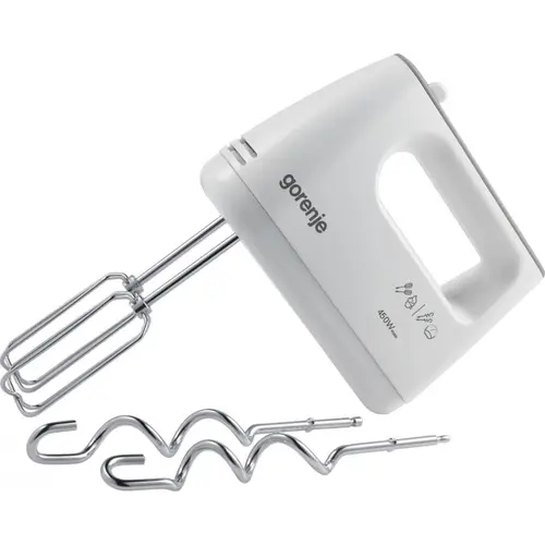 Mixer de mana Gorenje M420CW, 450 W, 5 viteze, Functie Turbo (Alb)