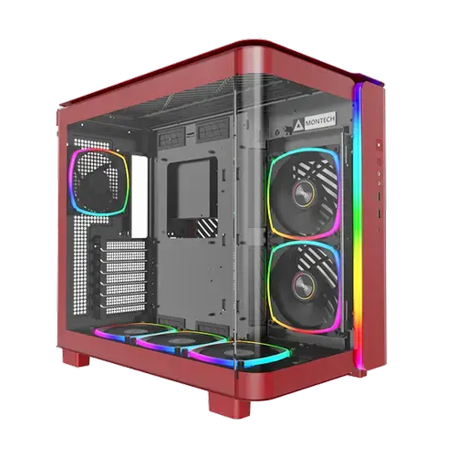 Carcasa Montech KING 95 PRO CAMTKG95PRORD, MiddleTower, 6 ventilatoare incluse (Rosu)