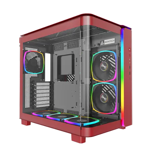 Carcasa Montech KING 95 PRO CAMTKG95PRORD, MiddleTower, 6 ventilatoare incluse (Rosu)