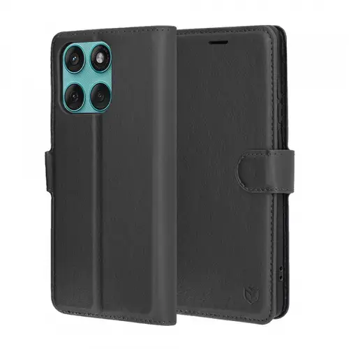 Husa Techsuit Leather Folio pentru Motorola Edge 60 Fusion / Edge 60, Neagra