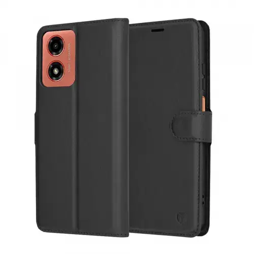 Husa pentru Motorola Moto G04s / E14 / G04 / G24, Techsuit, Leather Folio, Neagra
