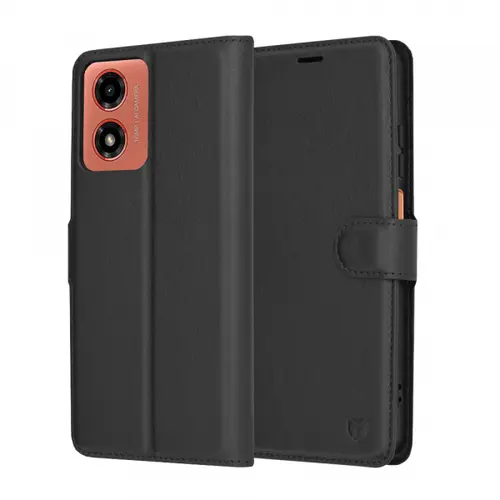 Husa pentru Motorola Moto G04s / E14 / G04 / G24, Techsuit, Leather Folio, Neagra