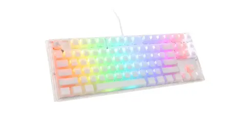 Tastatura Gaming Ducky One 3 Aura TKL,  USB, iluminare RGB, Gateron Baby Kangaroo Switches (Alb)