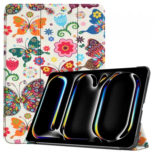 Husa pentru Apple iPad Pro 13 (2024) Techsuit FoldPro Butterfly (Multicolor)