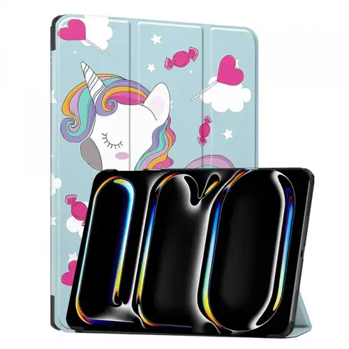 Husa pentru Apple iPad Pro 13 (2024) Techsuit FoldPro Unicorn (Multicolor)